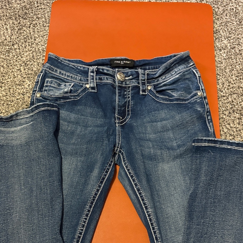 Blue Flare Wide Leg Jeans